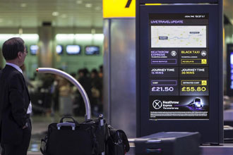 Journey comparison screens simplify onward travel options for Heathrow passengers