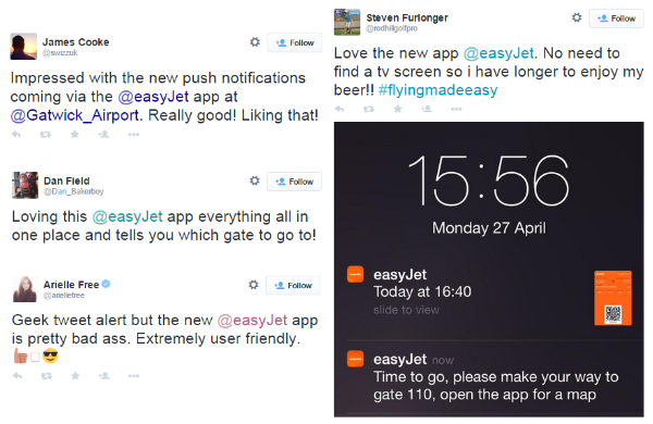 easyjet app twitter feedback