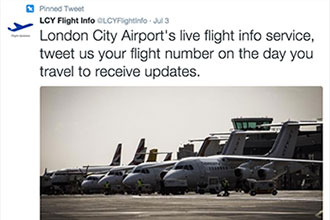 London City Airport launches personalised Twitter-based flight updates