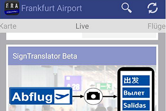 Signage translation function added to Frankfurt Airport app