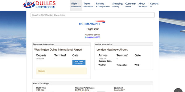 travellers can now look information for their flight flight time historical on time performance rating and flight map