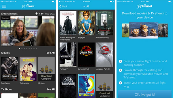 Air Transat passengers can download IFE content 
