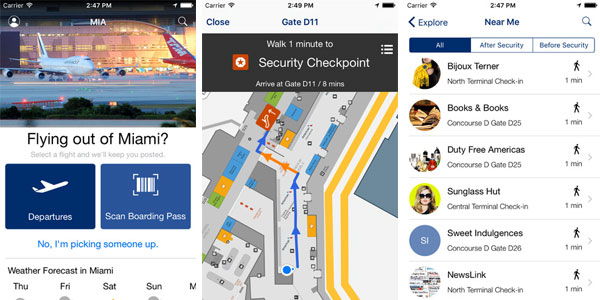 MIA Airport Official 2.0, available for both iOS and Android devices, features “blue-dot” wayfinding to help simplify airport navigation for passengers. 