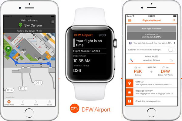 flight information and notifications available when flying from DFW International Airport