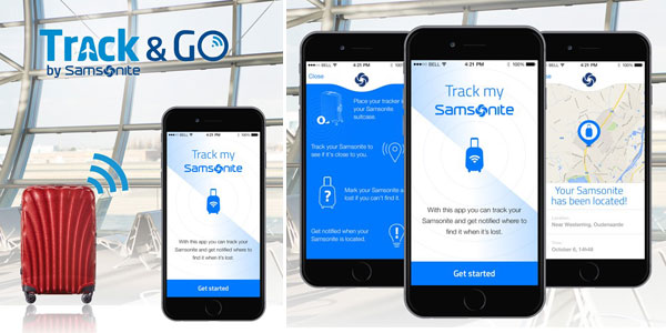 Samsonite’s “Track&Go” technology allows travellers to track their suitcase 