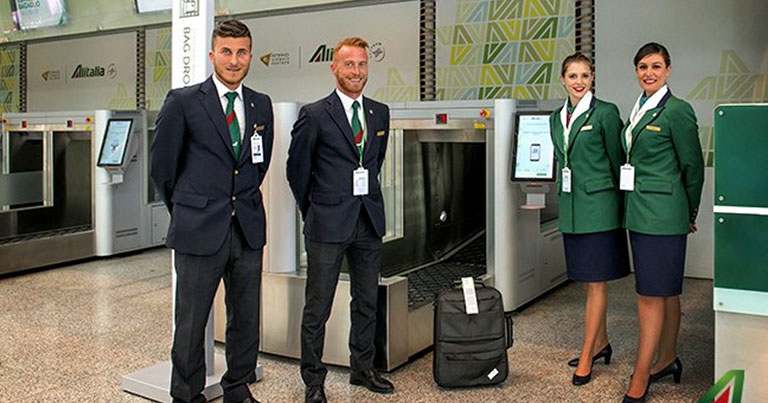 Alitalia rolls out self-service bag drop at Rome Fiumicino Airport