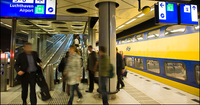 Photograph of the Schiphol train station