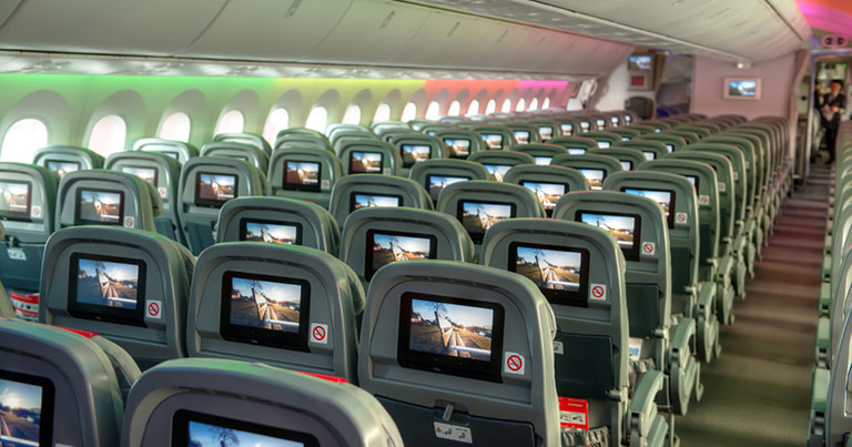 Photograph on the seatback monitors on a Norwegian Air Shuttle aircraft