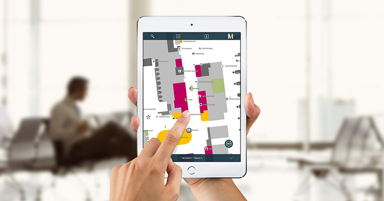 Photograph of the new interactive map for the Munich Airport