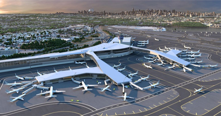 Photograph of the concept image of LaGuardia, once the redevelopment is completed.