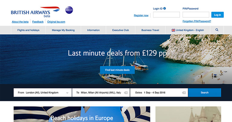 British Airways aiming for more intuitive online booking process