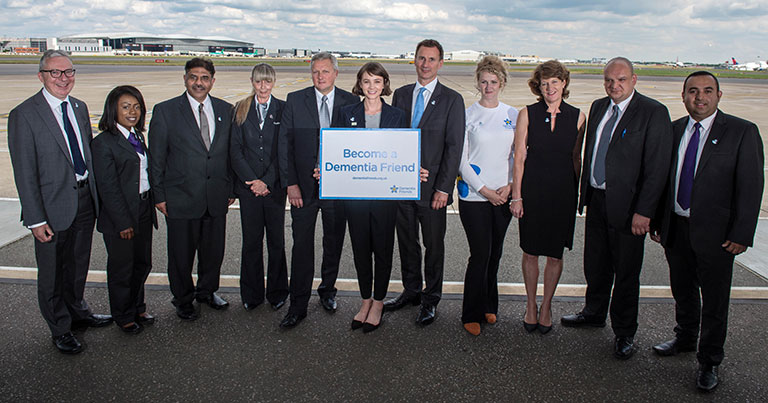 Photograph of Carey Mulligan after she visited Heathrow airport with Jeremy Hunt.