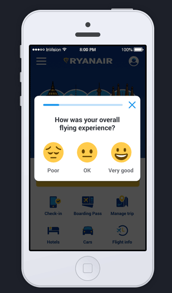 Ryanair passengers can provide feedback on their flight using the 'Rate My Flight' function on the app. 