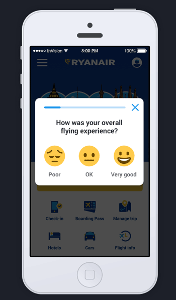 Ryanair passengers can provide feedback on their flight using the 'Rate My Flight' function on the app.