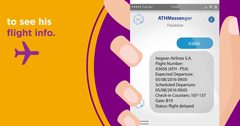 Athens Airport offers flight updates and ancillary services via Facebook Messenger bot