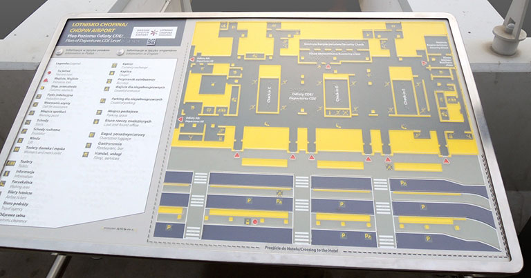 Interactive maps installed at Chopin Airport to assist visually impaired travellers