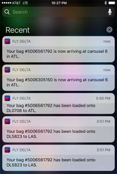 Delta Air Lines app now offers proactive baggage tracking updates