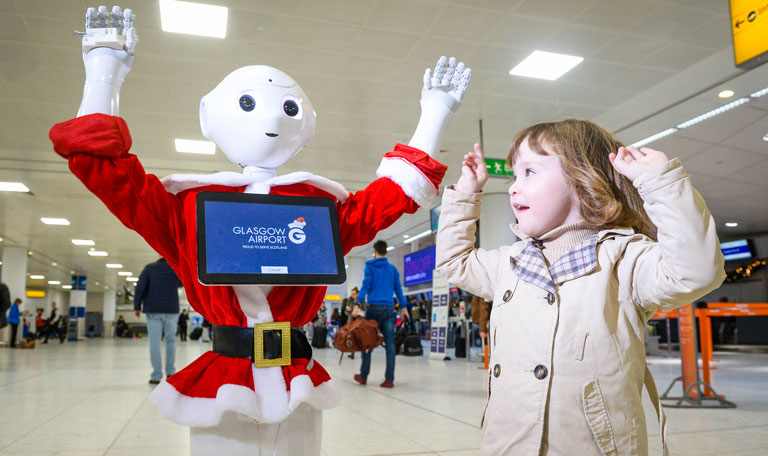 GLAdys, whose name comes from Glasgow’s International Air Transport Association (IATA) code, will be based in the main departures area and has initially been programmed to entertain passengers of all ages as they pass through the airport. 