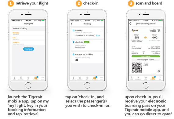 For the first time, Tigerair has introduced mobile boarding passes, enabling customers to use their mobile devices to book, check-in and board their Tigerair service.