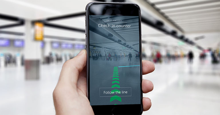 Gatwick’s beacon installation provides partners with blue dot navigation and augmented reality wayfinding