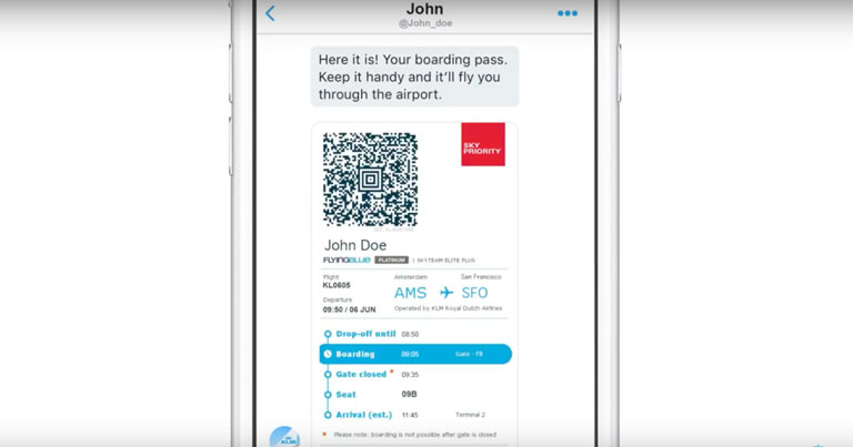 KLM now offers flight information and travel documents on Twitter and WeChat