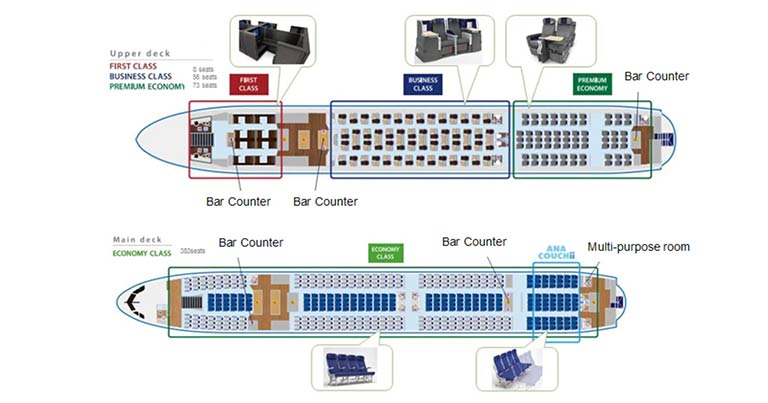 ANA reveals passenger features for new four-class A380s