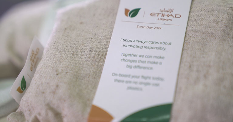 Etihad Airways celebrates Earth Day with single-use plastic free flight