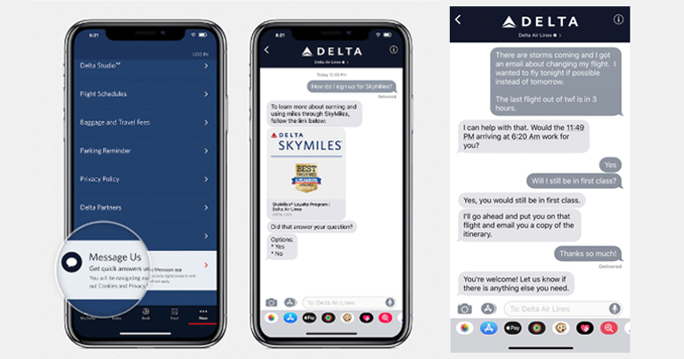 Delta becomes first airline to use Apple messaging app to assist passengers on the go