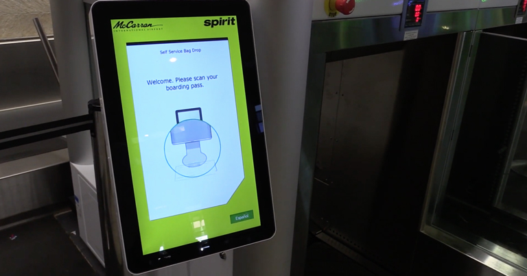 Spirit Airlines debuts self-service bag drop system at McCarran International Airport