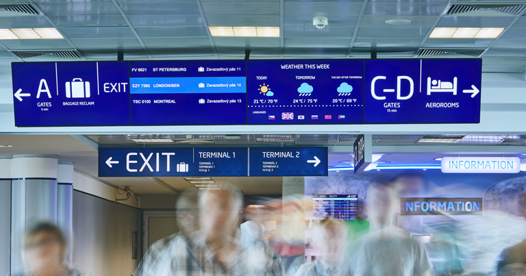 Prague Airport trials digital signage system in six languages
