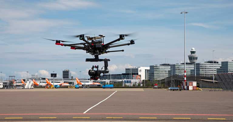 Schiphol Airport trials drones for inspection and transportation