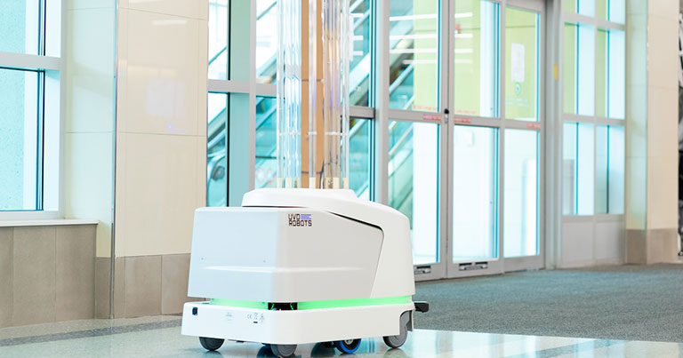 Ford Airport trials UV cleaning robot and footwear sanitising station