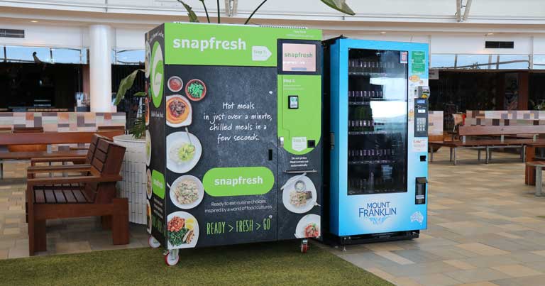 Food vending machine for ready-made meals launched at Brisbane Airport