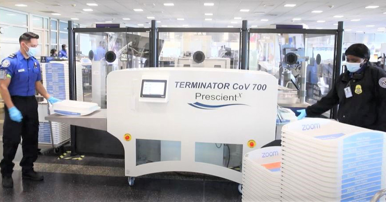 TSA explores use of UV-C light to disinfect security checkpoint bins