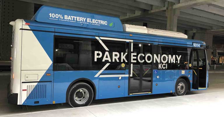 Kansas City Airport installs wireless electric bus charging system