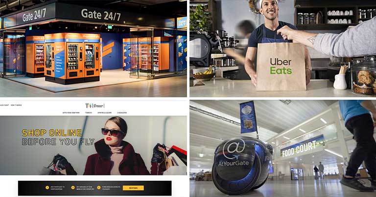 5 examples of commercial innovation at airports – pre-ordering apps, delivery robots, self-service shops, immersive experiences & more