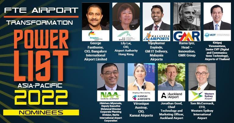 9 airport innovators recognised in the FTE Airport Transformation Power List Asia-Pacific 2022