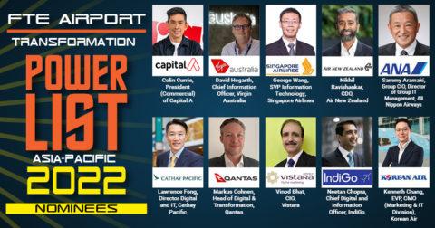 10 airline innovators recognised in the FTE Airline Transformation Power List Asia-Pacific 2022