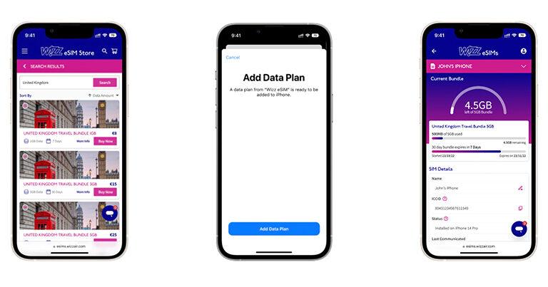 Wizz Air partners with eSIM Go to launch innovative, digitally-driven ancillary service offering mobile data bundles