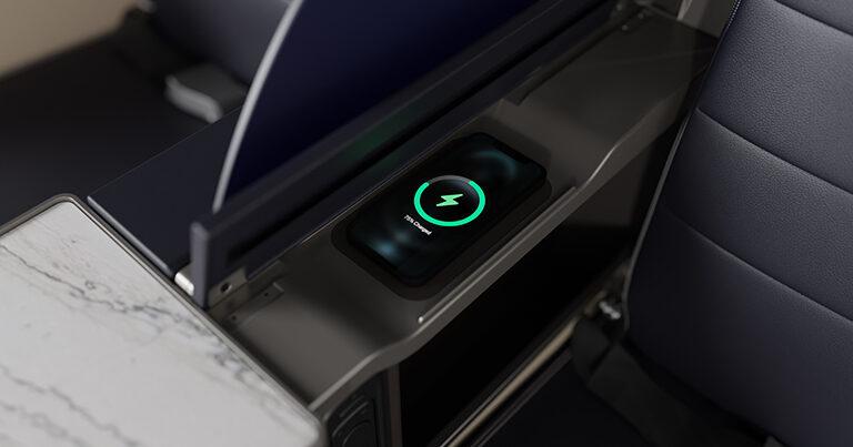 United Airlines debuts new domestic First Class seat “designed around the modern traveller” with wireless charging