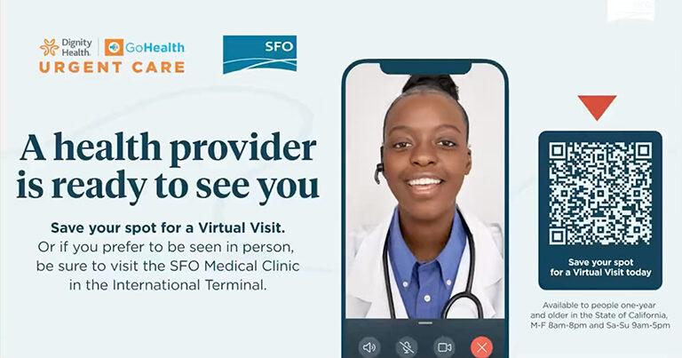 San Francisco International Airport introduces new service enabling travellers to book a virtual visit with a health provider