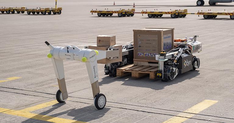 DTAC consortium including Fraunhofer IML demonstrates AI and autonomous robots at Munich Airport