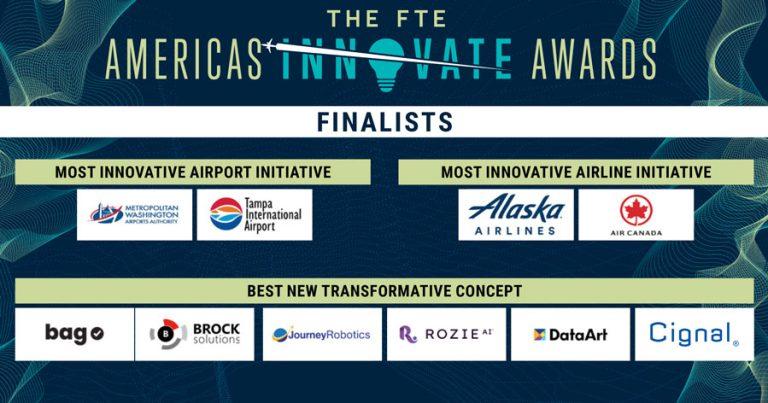 Alaska Airlines, TPA, Air Canada, MWAA, Journey Robotics and more to pitch on stage in Long Beach for FTE Americas Innovate Awards