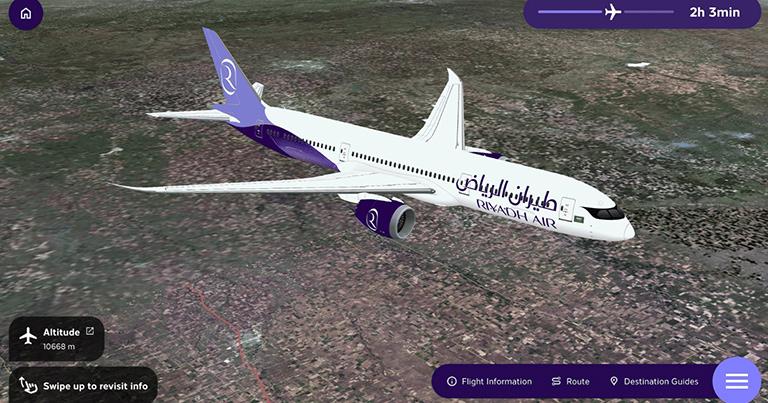 Riyadh Air elevates inflight journey with new FlightPath3D map experience