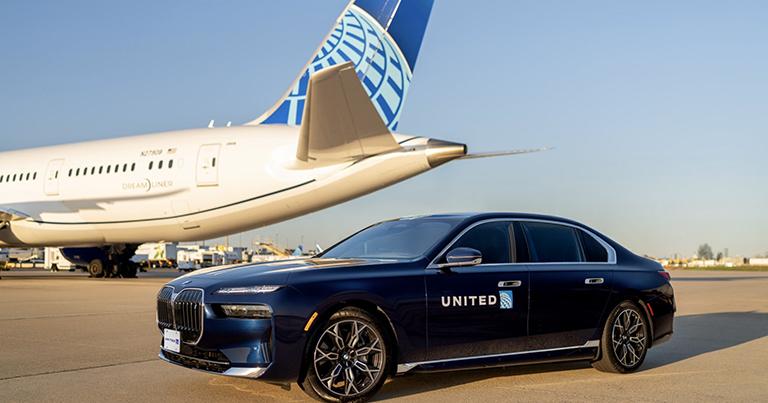 United chauffeurs customers between gates for connecting flights in partnership with BMW