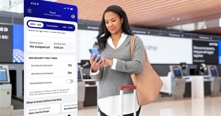 United enhances customer experience with new TSA wait time tracker in its mobile app