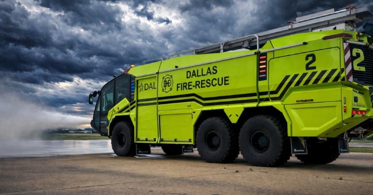 Dallas Love Field enhances sustainability with fully electric aircraft fire fighting vehicle