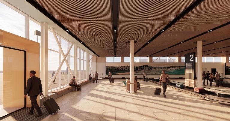 Sunshine Coast Airport nears completion of new arrivals precinct as part of $170m terminal redevelopment