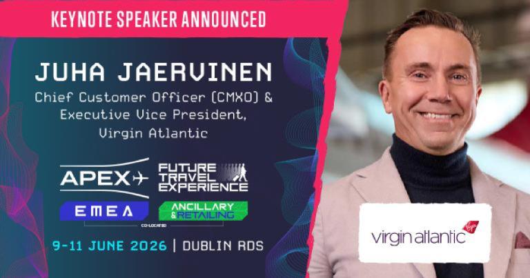 Virgin Atlantic CMXO Juha Jaervinen to deliver opening keynote at APEX FTE EMEA and Ancillary & Retailing in Dublin