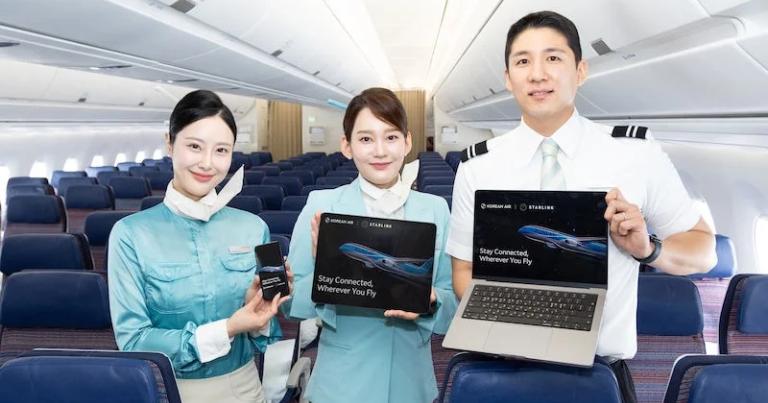 Korean Air launches high-speed Starlink WiFi with fleet-wide expansion planned in 2027
